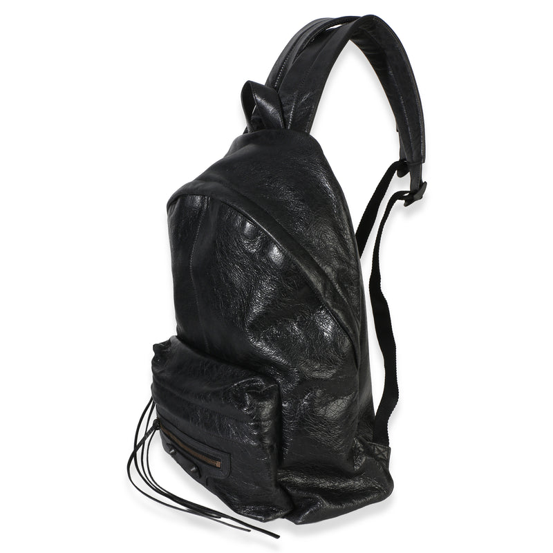 Balenciaga Black Arena Lambskin Le City Backpack Leather Handbag