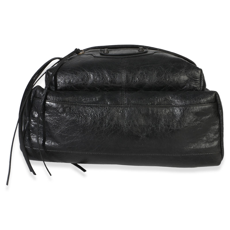 Balenciaga Black Arena Lambskin Le City Backpack Leather Handbag