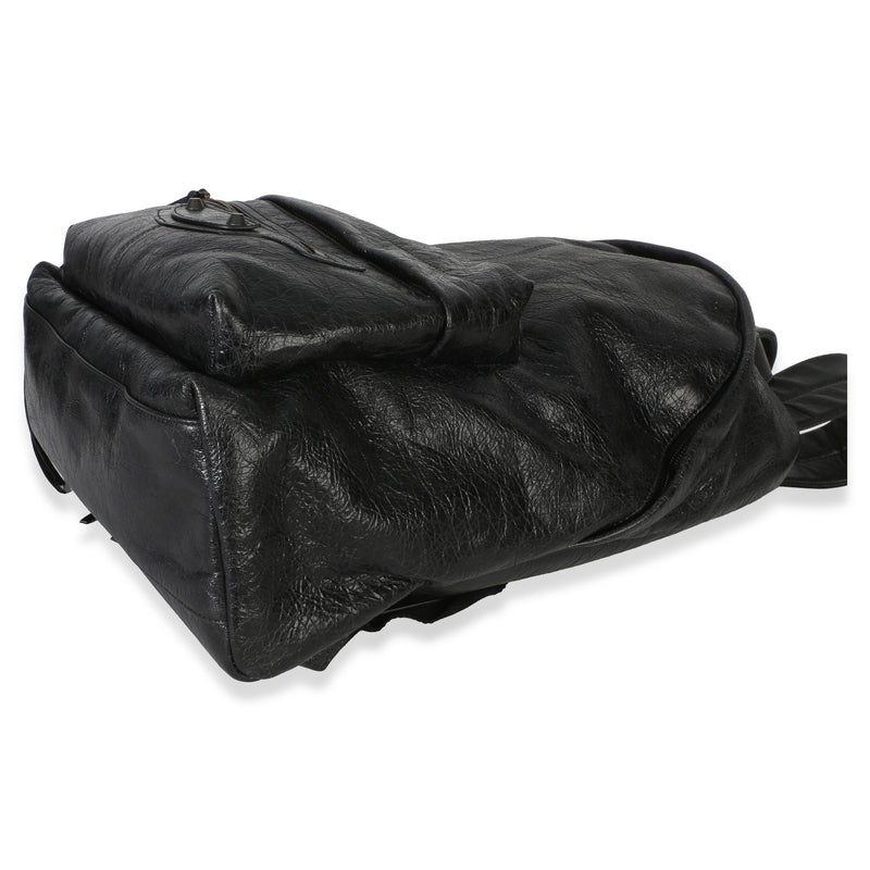 Balenciaga Black Arena Lambskin Le City Backpack Leather Handbag