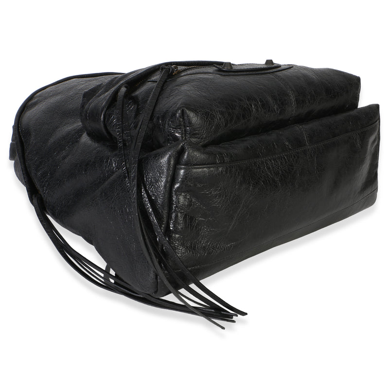 Balenciaga Black Arena Lambskin Le City Backpack Leather Handbag