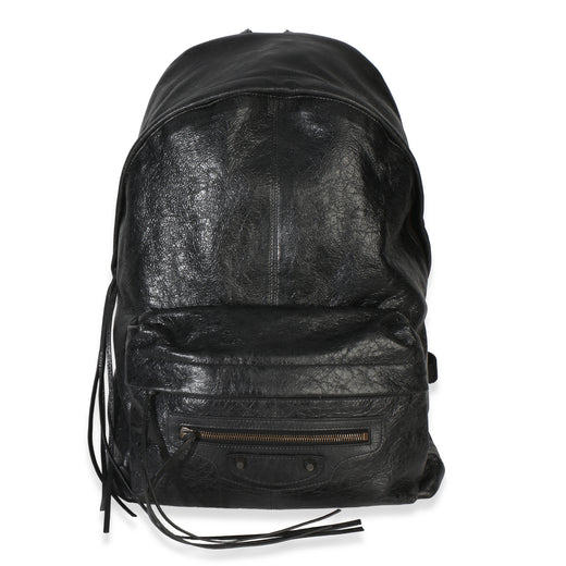 Balenciaga Black Arena Lambskin Le City Backpack Leather Handbag