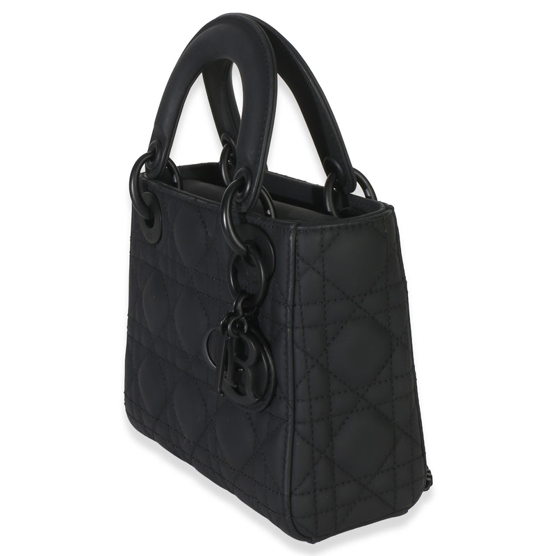 Christian Dior Black Ultra Matte Supple Cannage Calfskin Mini Lady Leather Handbag