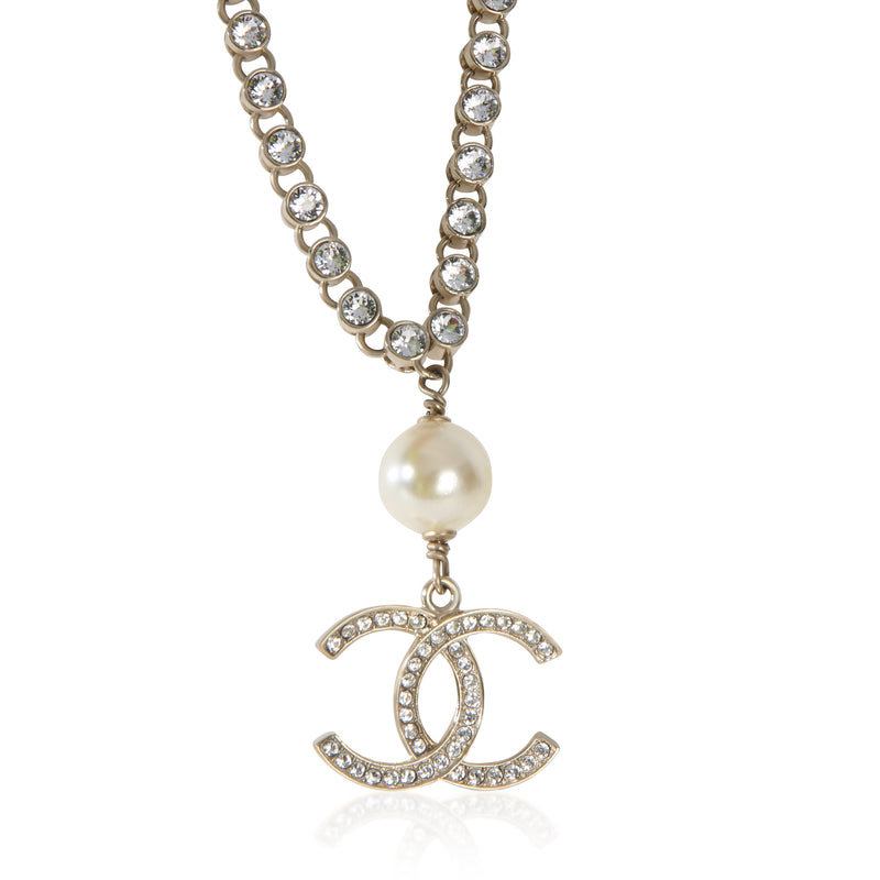 Chanel Gold-Plated 2021 Strass & Faux Pearl Necklace