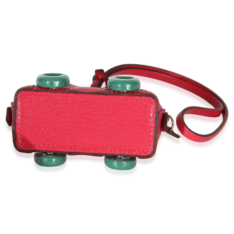 Hermès Rose Mexico Vert Vertigo Chevre Chamkila Bolide On Wheels Bag Charm Pink Leather Charms