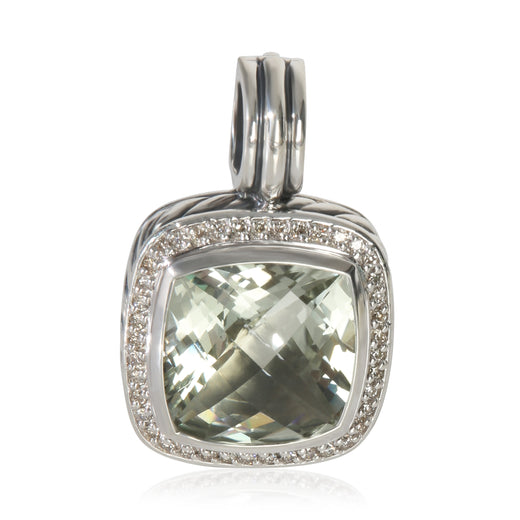 David Yurman Sterling Silver Prasiolite And Diamond Albion Pendant 925