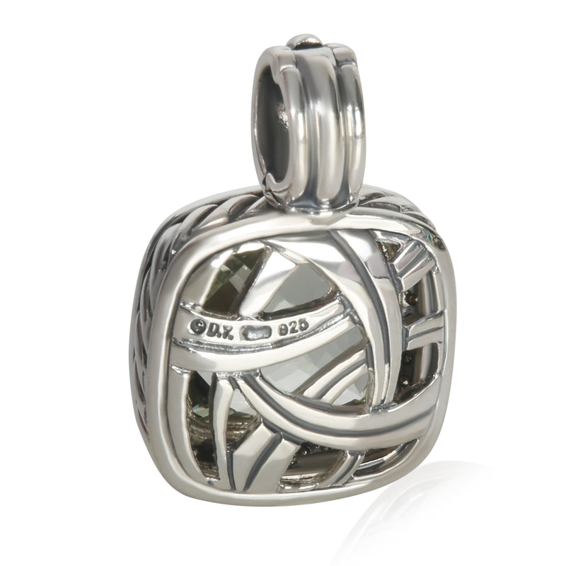 David Yurman Sterling Silver Prasiolite And Diamond Albion Pendant 925