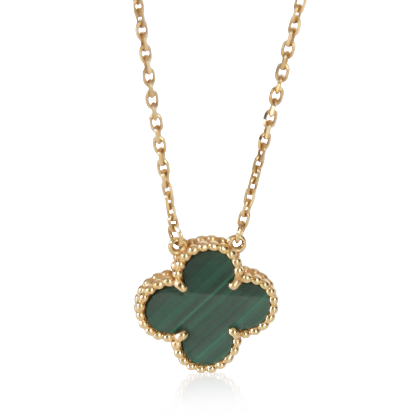 Van Cleef & Arpels Yellow Gold Malachite Vintage Alhambra Pendant 18k