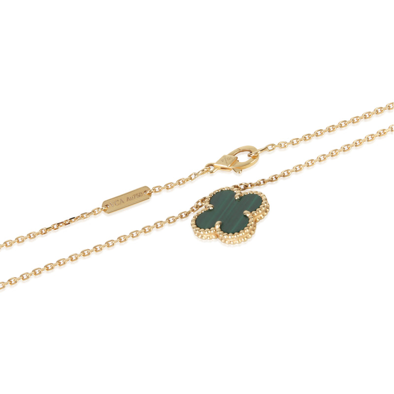 Van Cleef & Arpels Yellow Gold Malachite Vintage Alhambra Pendant 18k