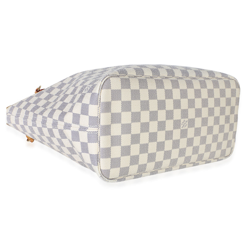 Louis Vuitton Damier Azur Canvas Neverfull Mm Beige; White Handbag