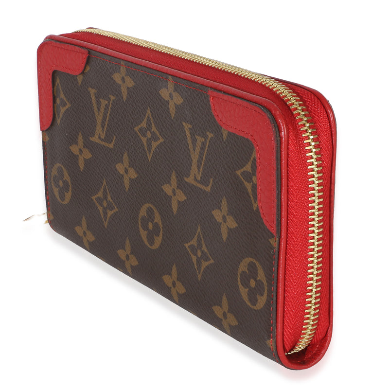 Louis Vuitton Cherry Monogram Canvas Retiro Zippy Wallet Brown; Red