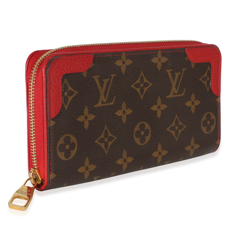 Louis Vuitton Cherry Monogram Canvas Retiro Zippy Wallet Brown; Red