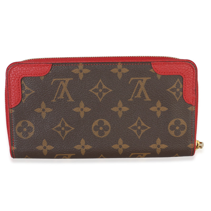 Louis Vuitton Cherry Monogram Canvas Retiro Zippy Wallet Brown; Red