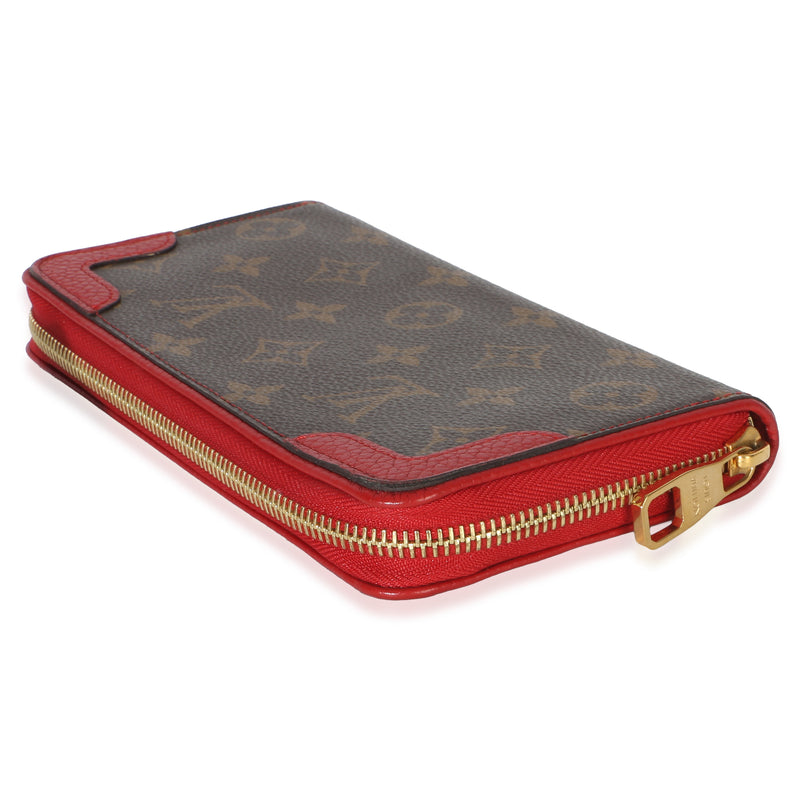 Louis Vuitton Cherry Monogram Canvas Retiro Zippy Wallet Brown; Red