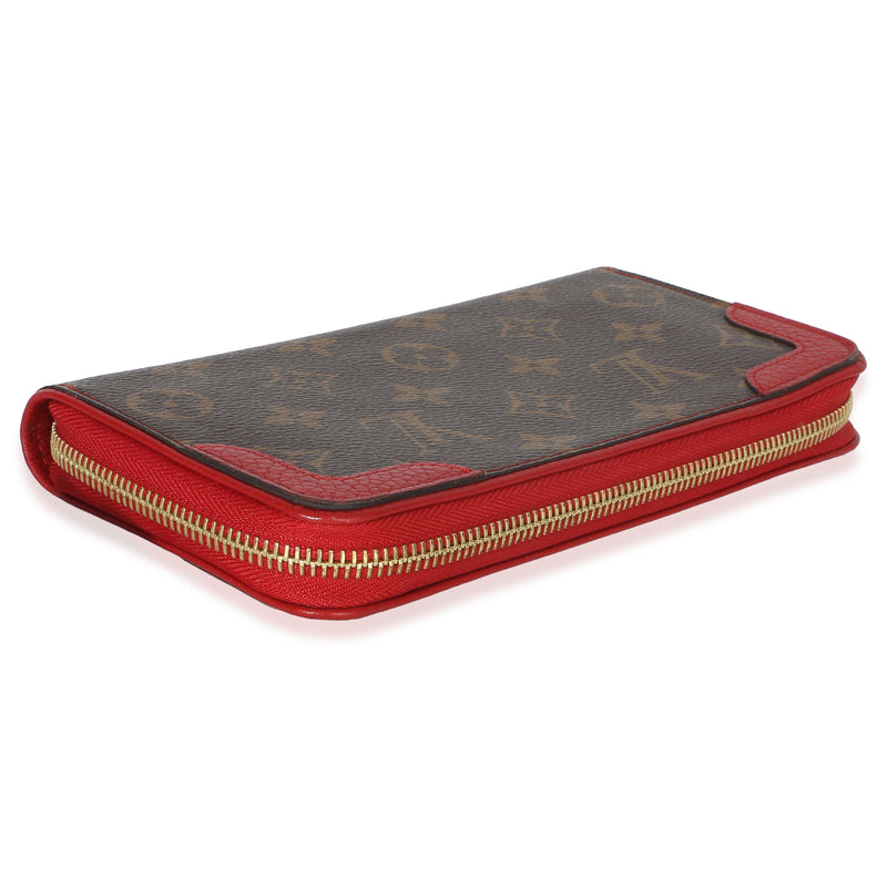 Louis Vuitton Cherry Monogram Canvas Retiro Zippy Wallet Brown; Red