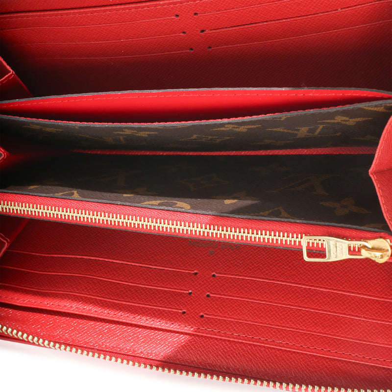 Louis Vuitton Cherry Monogram Canvas Retiro Zippy Wallet Brown; Red