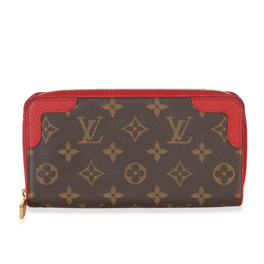 Louis Vuitton Cherry Monogram Canvas Retiro Zippy Wallet Brown; Red