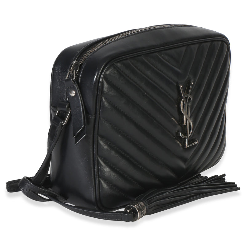 Saint Laurent Black Matelasse Calfskin Lou Camera Bag Leather Handbag