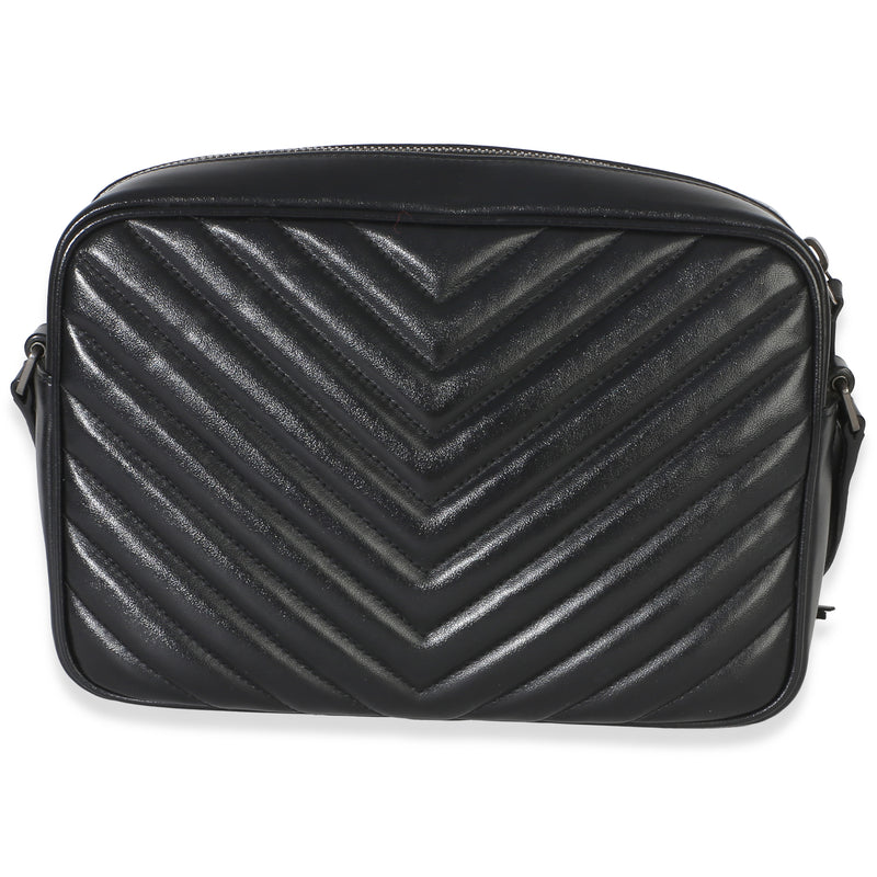 Saint Laurent Black Matelasse Calfskin Lou Camera Bag Leather Handbag