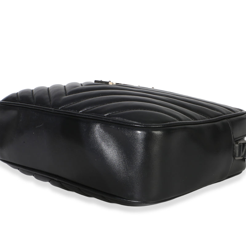 Saint Laurent Black Matelasse Calfskin Lou Camera Bag Leather Handbag