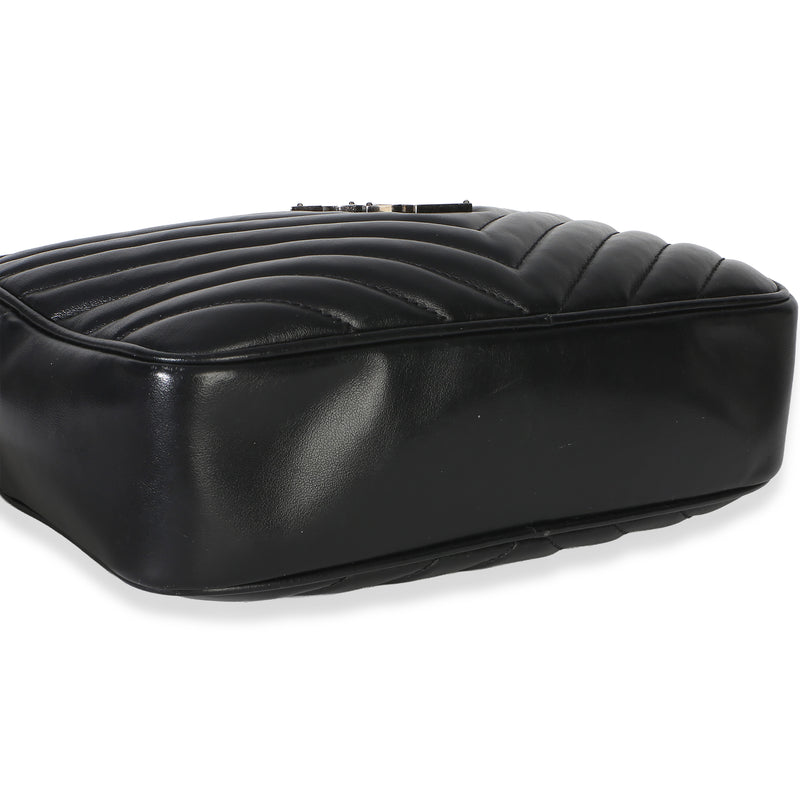 Saint Laurent Black Matelasse Calfskin Lou Camera Bag Leather Handbag