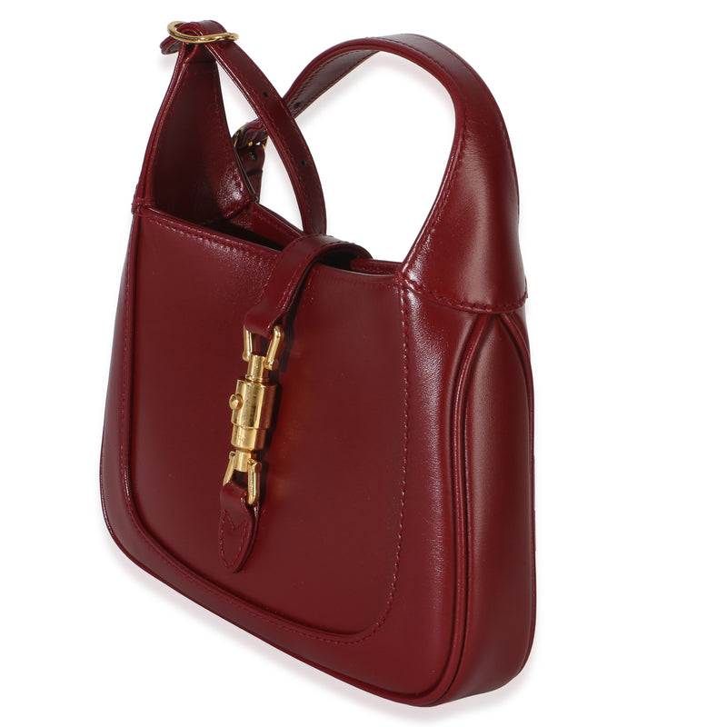 Gucci Red Boarded Dyana Lux Calfskin Mini Jackie 1961 Hobo Leather Handbag