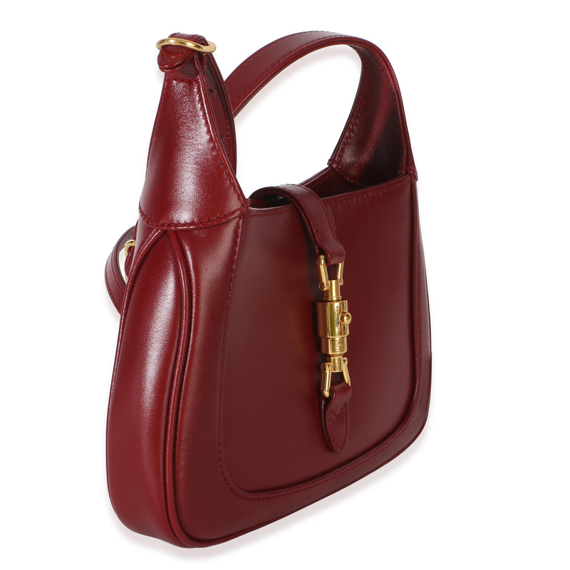 Gucci Red Boarded Dyana Lux Calfskin Mini Jackie 1961 Hobo Leather Handbag