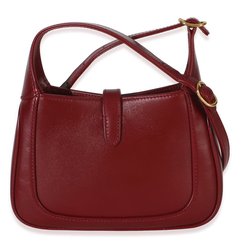 Gucci Red Boarded Dyana Lux Calfskin Mini Jackie 1961 Hobo Leather Handbag