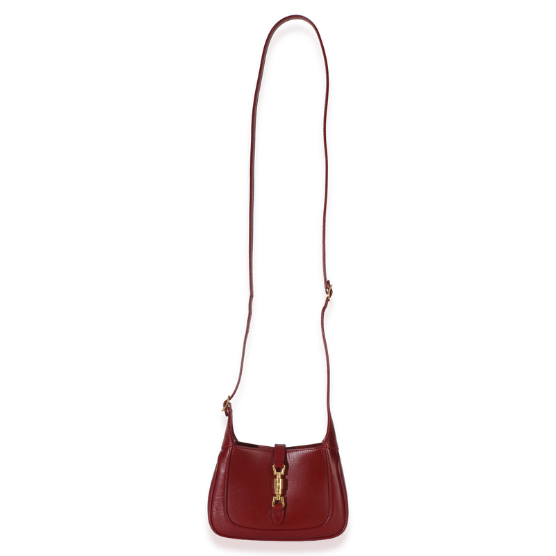 Gucci Red Boarded Dyana Lux Calfskin Mini Jackie 1961 Hobo Leather Handbag