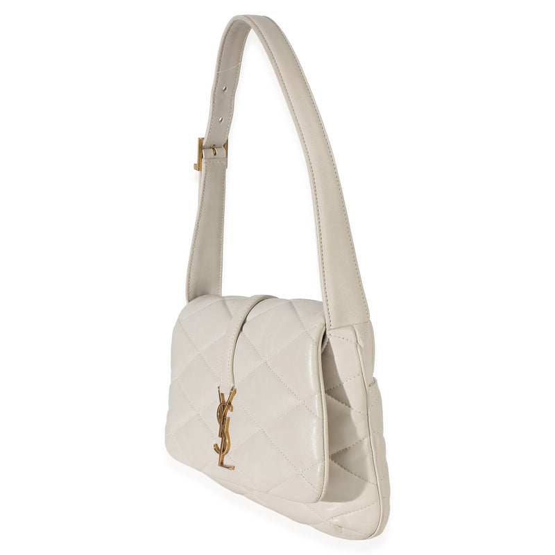 Saint Laurent Crema Soft Diamond Quilted Lambskin Le 5 A 7 Shoulder Flap Bag Beige; Neutral Leather Handbag