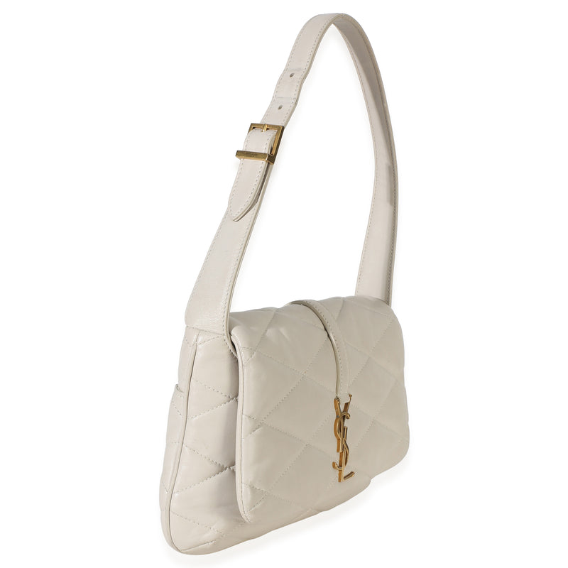 Saint Laurent Crema Soft Diamond Quilted Lambskin Le 5 A 7 Shoulder Flap Bag Beige; Neutral Leather Handbag