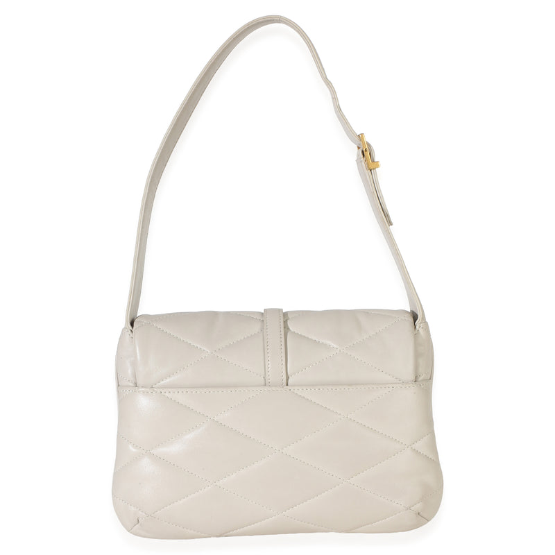 Saint Laurent Crema Soft Diamond Quilted Lambskin Le 5 A 7 Shoulder Flap Bag Beige; Neutral Leather Handbag