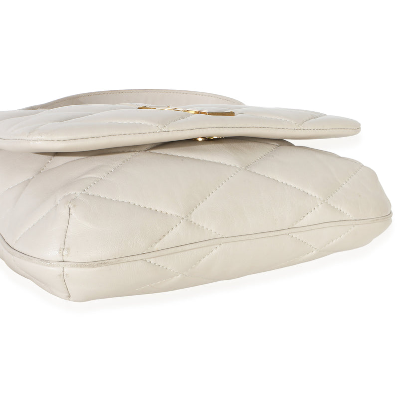 Saint Laurent Crema Soft Diamond Quilted Lambskin Le 5 A 7 Shoulder Flap Bag Beige; Neutral Leather Handbag