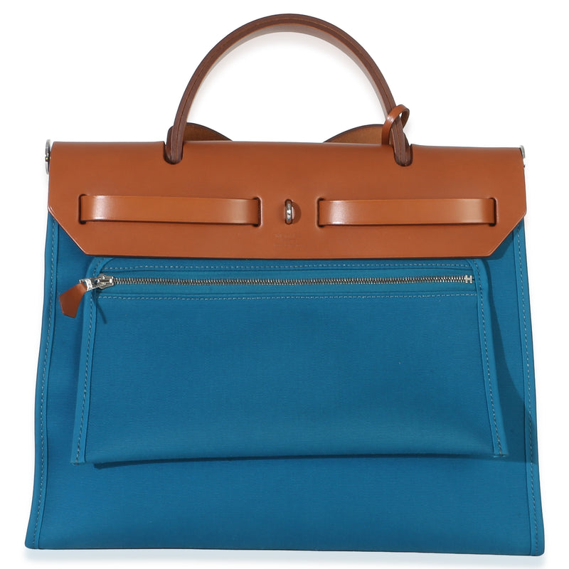 Hermès Bleu Izimir Toile Vache Hunter Herbag Zip 31 Phw Blue Canvas Handbag
