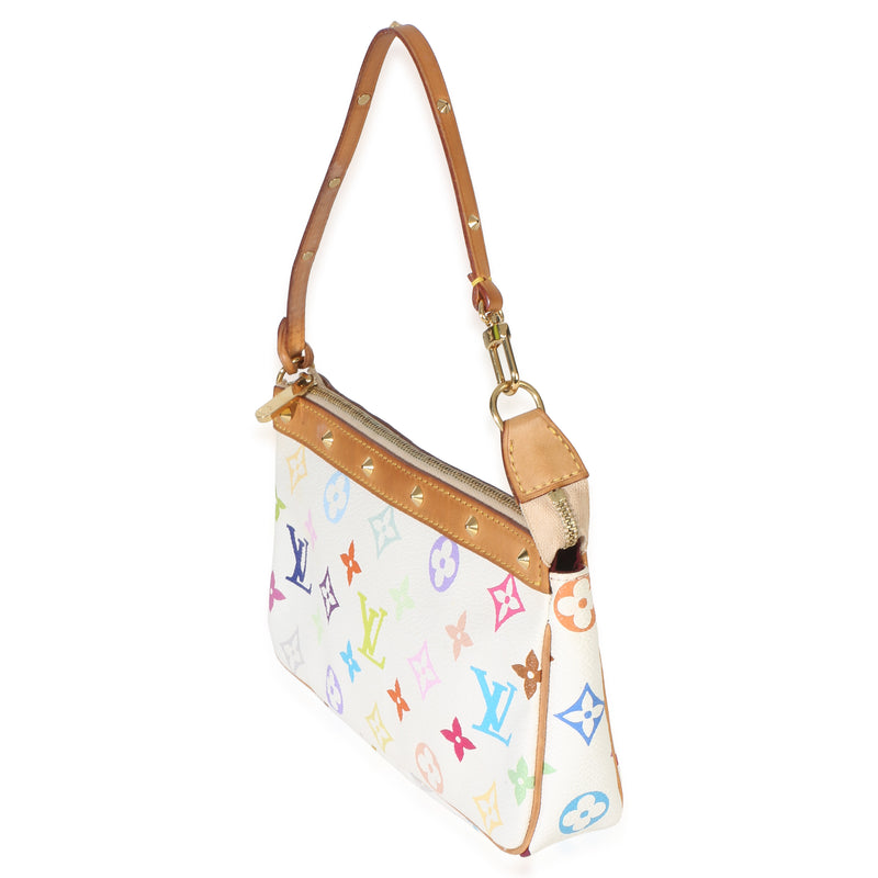 Louis Vuitton White Monogram Multicolore Canvas Pochette Accessoires Multicolor; Handbag