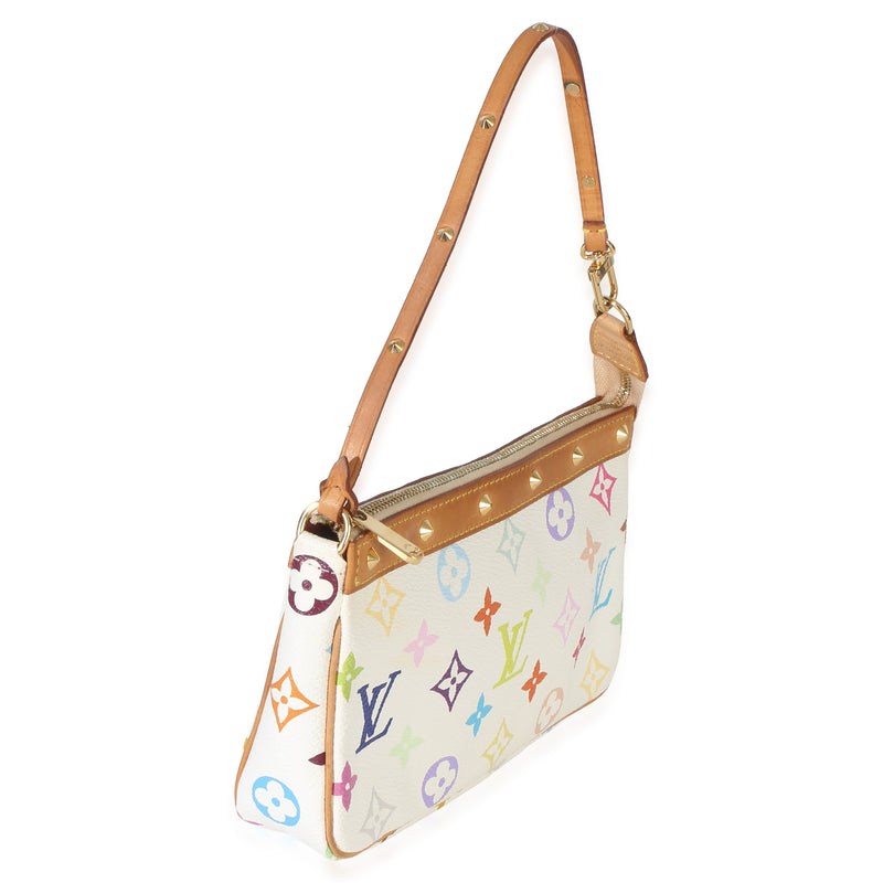 Louis Vuitton White Monogram Multicolore Canvas Pochette Accessoires Multicolor; Handbag