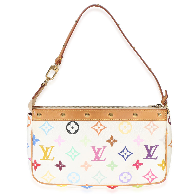 Louis Vuitton White Monogram Multicolore Canvas Pochette Accessoires Multicolor; Handbag