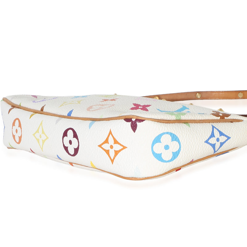 Louis Vuitton White Monogram Multicolore Canvas Pochette Accessoires Multicolor; Handbag