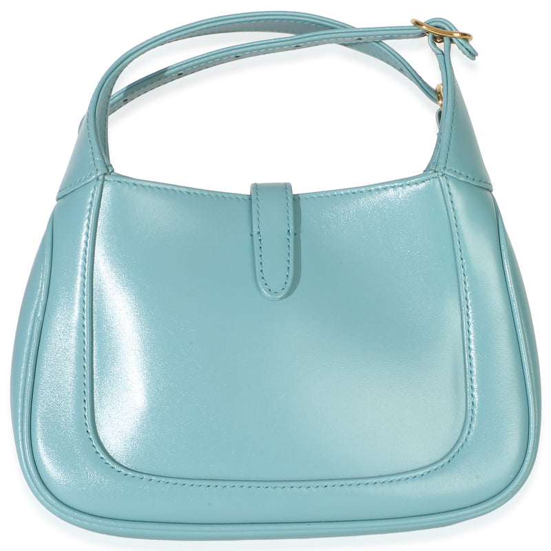 Gucci Dusty Azure Boarded Dyana Lux Calfskin Mini Jackie 1961 Hobo Blue Leather Handbag