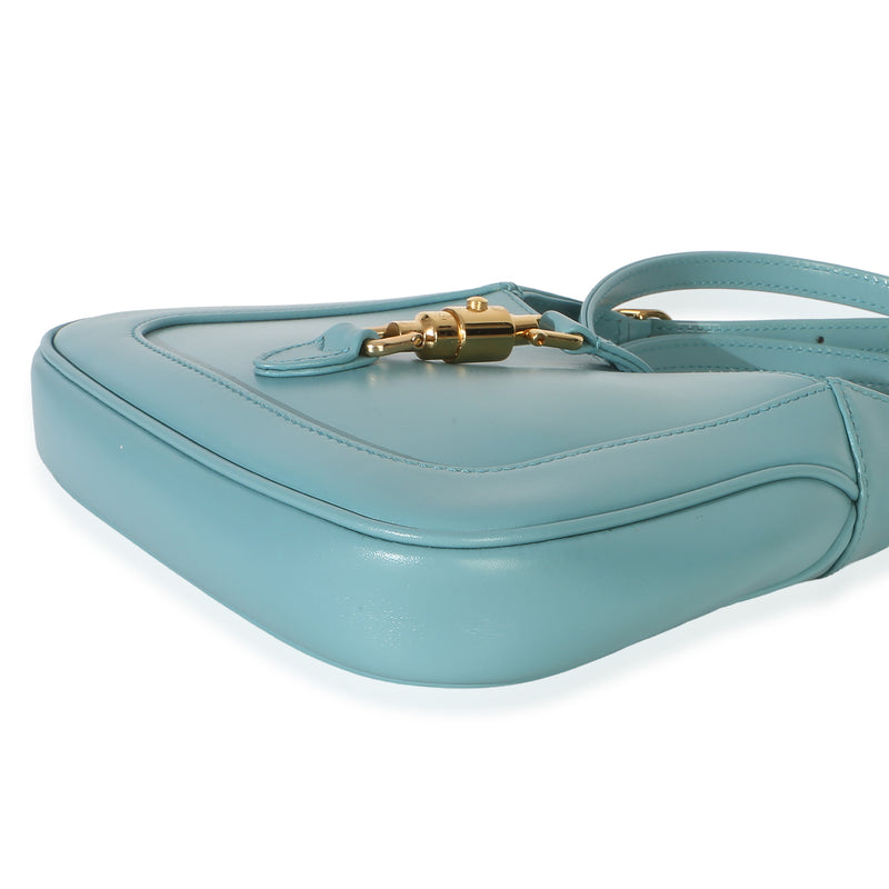 Gucci Dusty Azure Boarded Dyana Lux Calfskin Mini Jackie 1961 Hobo Blue Leather Handbag