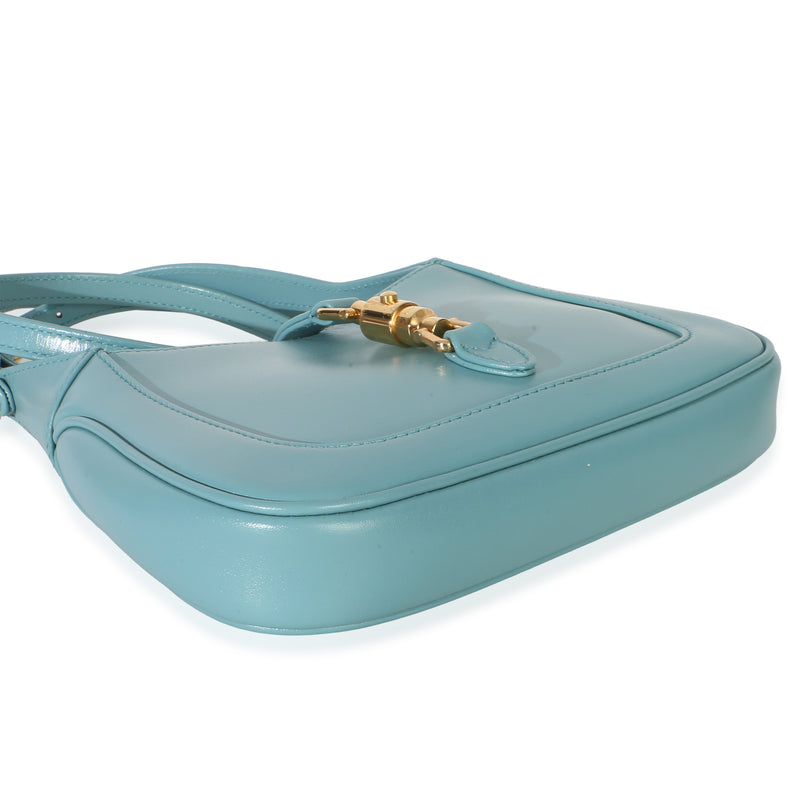 Gucci Dusty Azure Boarded Dyana Lux Calfskin Mini Jackie 1961 Hobo Blue Leather Handbag