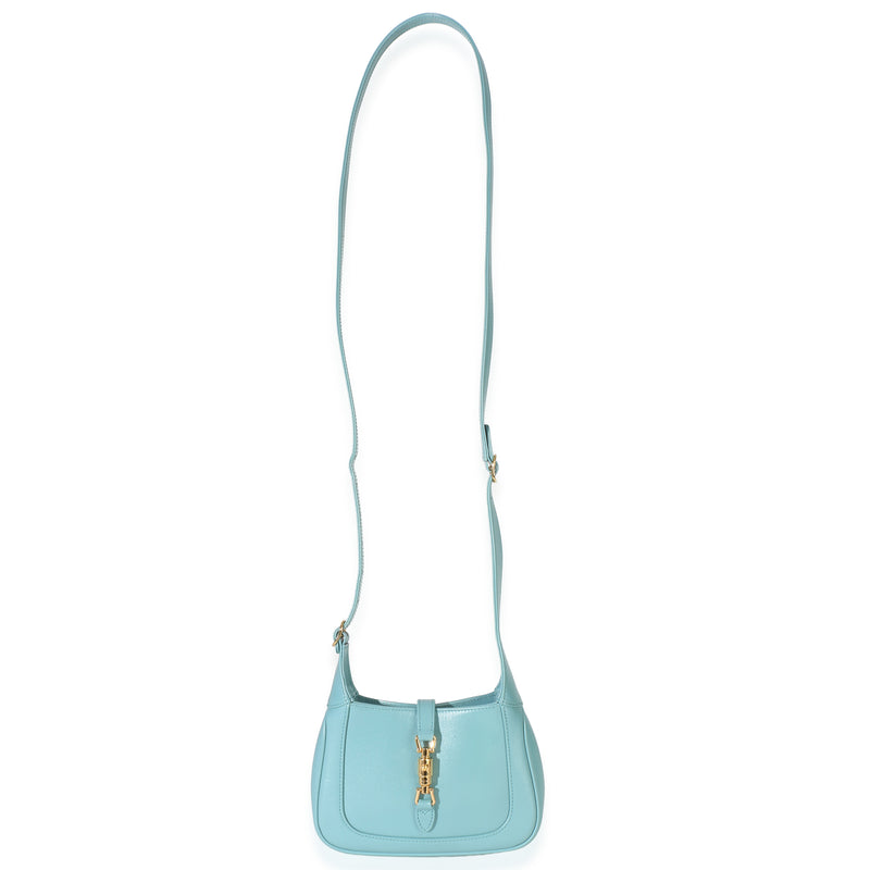 Gucci Dusty Azure Boarded Dyana Lux Calfskin Mini Jackie 1961 Hobo Blue Leather Handbag