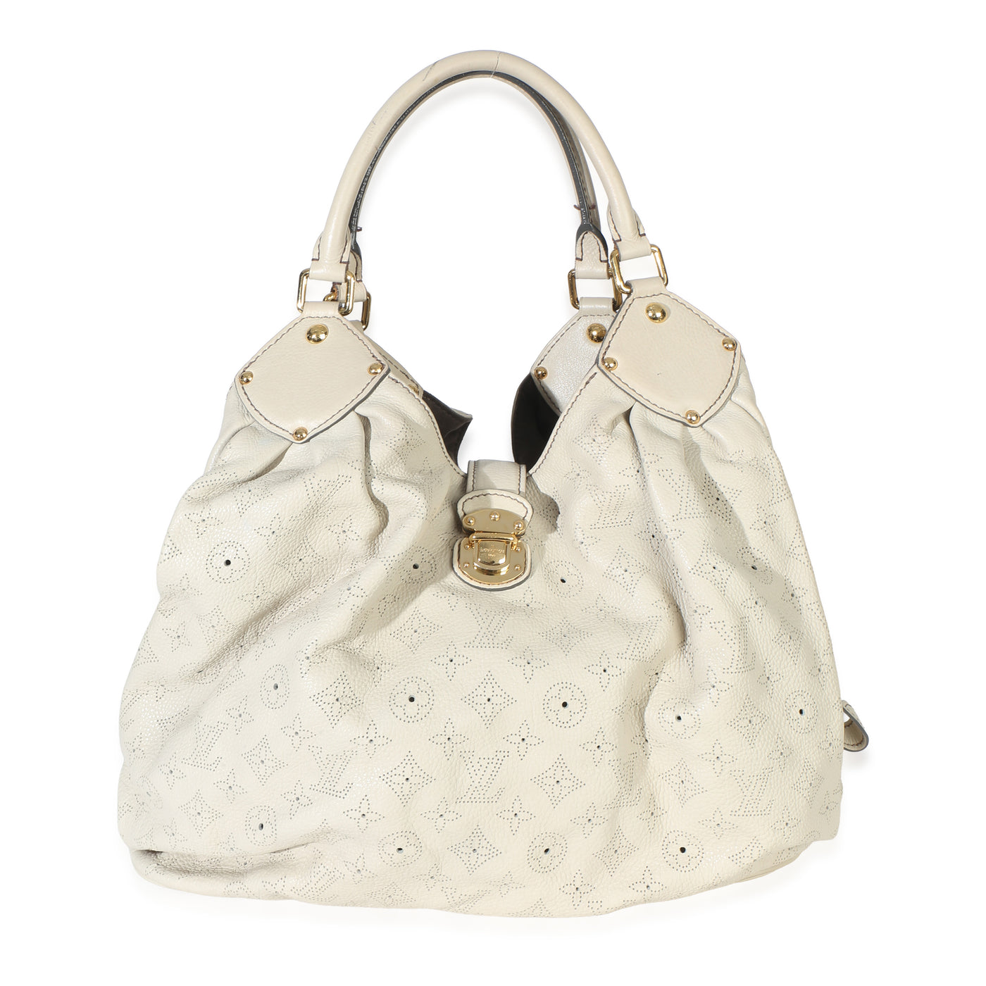 Louis Vuitton Beige Monogram Mahina Xl Hobo Beige; Neutral Leather Handbag
