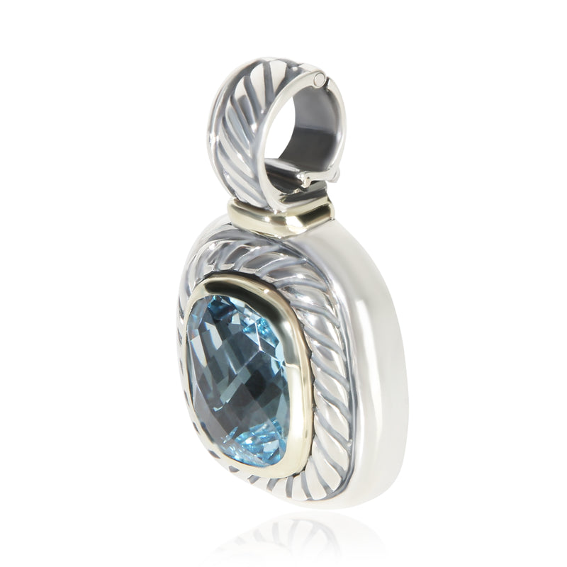 David Yurman Yellow Gold & Sterling Silver Topaz Albion Pendant 14k