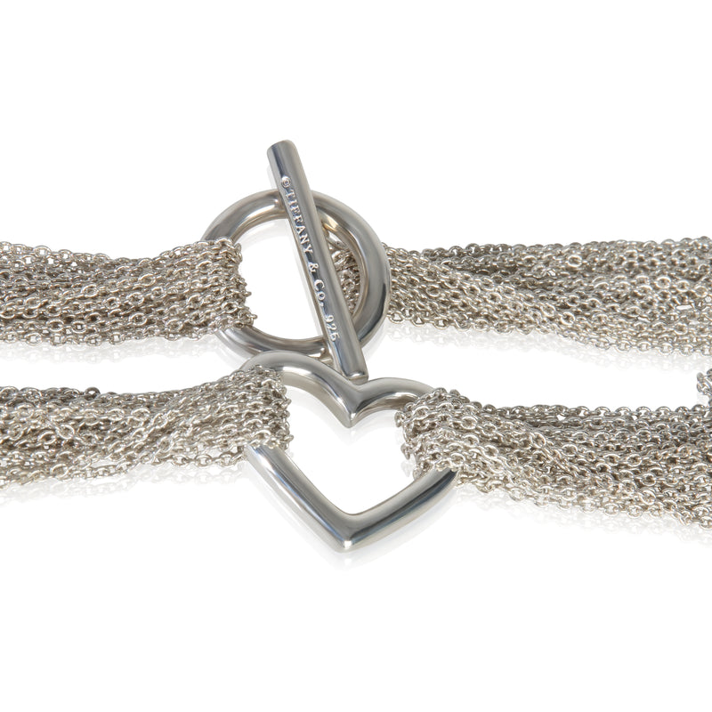 Tiffany & Co. Sterling Silver Multi Strand Heart Necklace 925