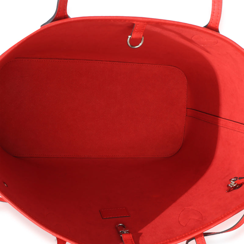 Louis Vuitton Blue Red Epi Neverfull Mm Leather Handbag