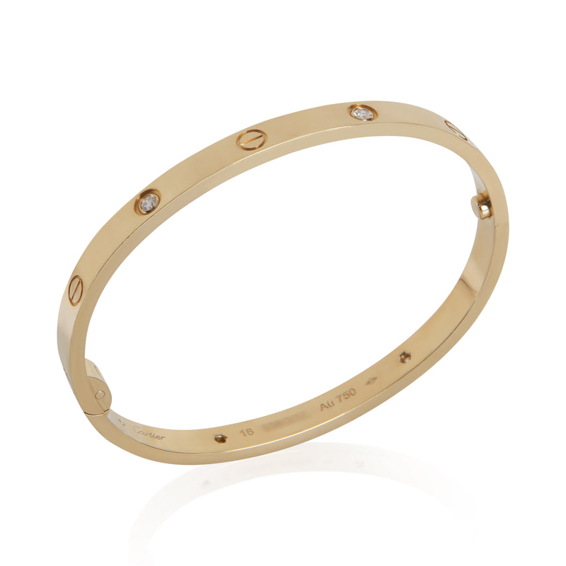 Cartier Yellow Gold Diamond Medium Model Love Bracelet 18k