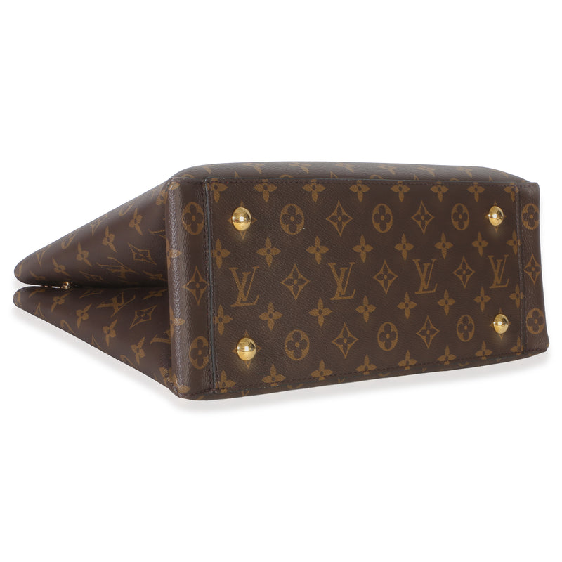 Louis Vuitton Red Monogram Canvas Flower Tote Brown; Handbag