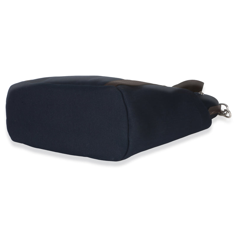 Hermès Bleu Navy Feu Canvas The Grooming Bag Blue Handbag