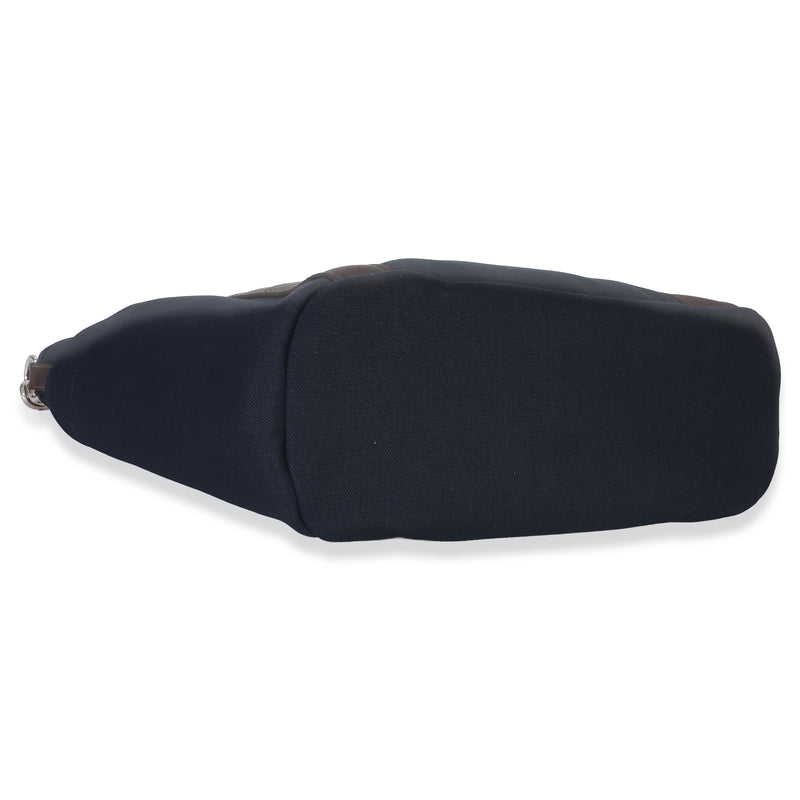 Hermès Bleu Navy Feu Canvas The Grooming Bag Blue Handbag
