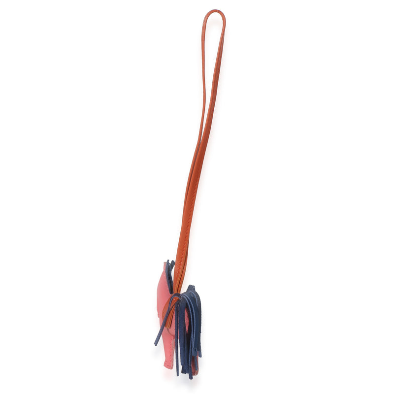 Hermès Azalee Cornaline Bleu De Malte Milo Lambskin Grigri Rodeo Pm Bag Charm Blue; Pink Leather Charms
